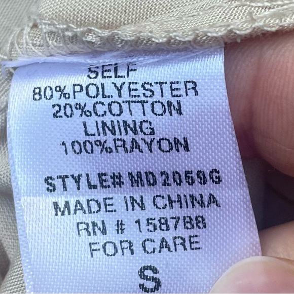 mable pleated shiny Cream Long-Sleeve Dress small - Picture 9 of 10